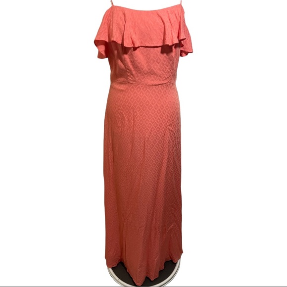 1 state womens ruffle top maxi dress Rayon size 4. Pink. - Picture 5 of 13